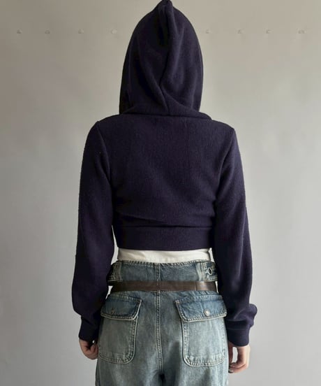 【RE;CIRCLE】 RE Hooded Acrylic Short Cardigan / 251016-002