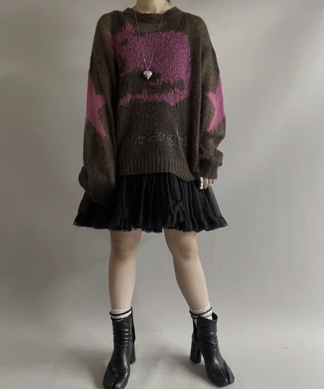 【USED】 MARC JACOBS Star Patterned Mesh Knit Top / 231028-021