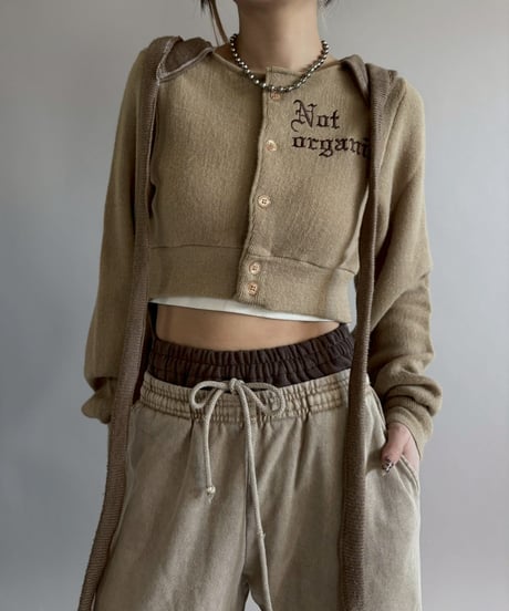 【RE;CIRCLE】 RE Hooded Acrylic Short Cardigan / 260205-001