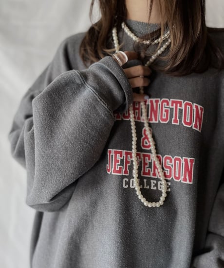 【USED】   Champion Reverse Weave Sweat WASHINGTON & JEFFERSON/211007-020