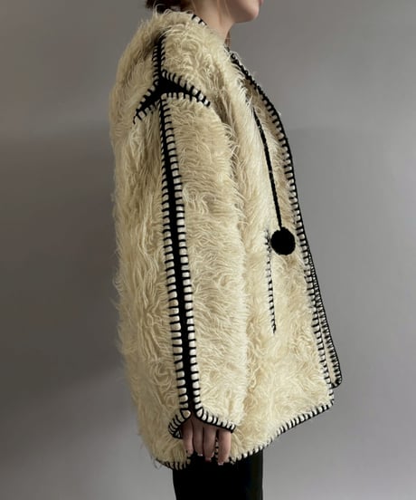 【USED】 Real Fur Piping Design Hooded Jacket/ 260104-010