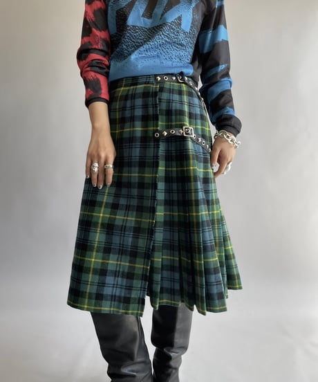 【USED】 Check Patterned Skirt/ 241006-043