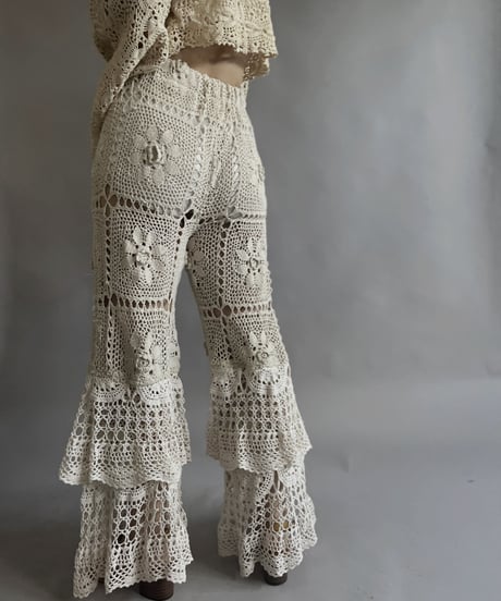 【RE;CIRCLE】 RE Crochet Tiered Pants / 230504-013