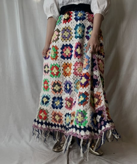 【USED】　Granny Knit Long Skirt③/210404-011