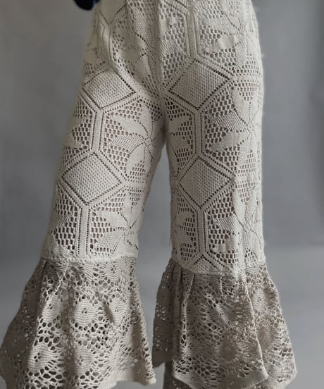 【RE;CIRCLE】 RE Crochet Tiered Pants / 230504-007