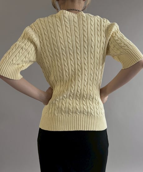 【USED】 Lauren Ralph Lauren S/S Cotton Knit Top / 260221-012