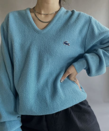【USED】 IZOD Lacoste Acrylic Pullover Light Blue / 230204-004