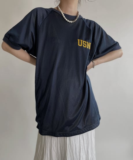【USED】 Double Face USNA Short Sleeves T-shirt / 220507-034