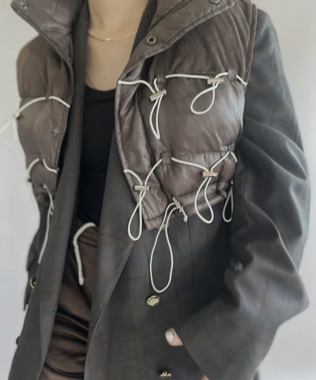 【RE;CIRCLE】 RE Draw Code Down Vest Brown / 221215-001
