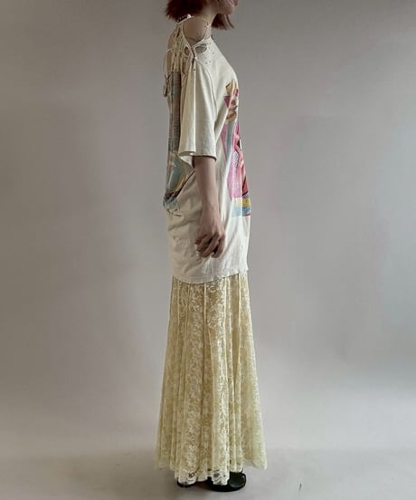 【USED】 Lace Pattern Pleats Skirt/ 250621-014