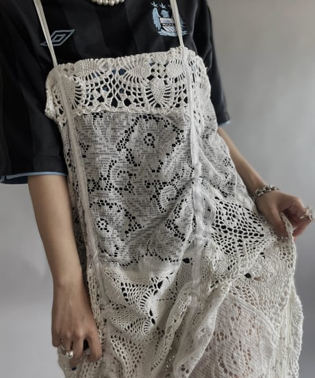 【RE;CIRCLE】 RE Crochet Patch Code Camisole One-Piece / 240509-003