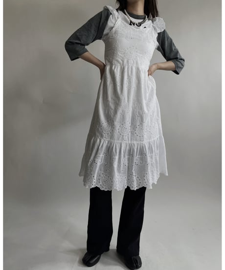 【USED】 White Cotton Camisole One-piece / 220423-048