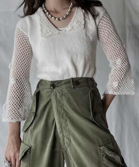 【USED】   Crochet Knit L/S Top②/210921-037