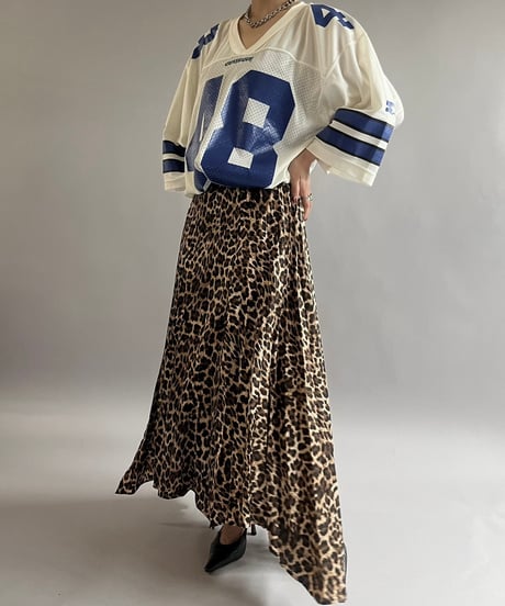 【USED】 Leopard PatternedPleats Long Skirt/ 240907-009