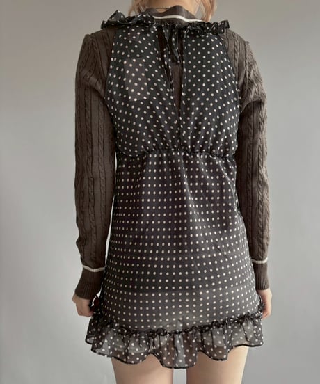【USED】 Dot Pattern Sheer N/S One-Piece /251115-027