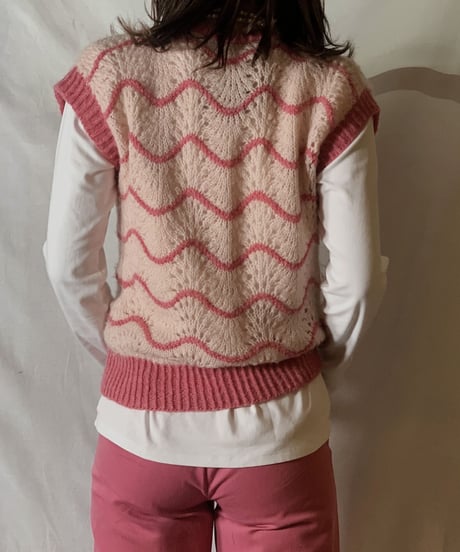 【USED】  N/S Crocket Knit Top①/210303-024