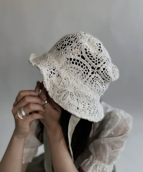【RE;CIRCLE】 RE Crochet Lace Bucket Hat 3 / 220526-003