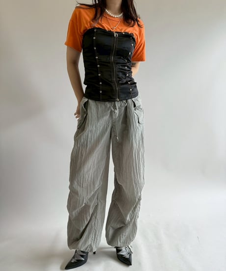 【USED】 Studs Design Zip up Corset Top / 250802-017