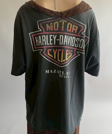【USED】 Made in USA Harley-Davidson Damage T-Shirt  /250426-012