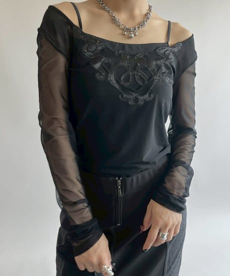 【USED】  Design L/S Sheer Top / 250517-030