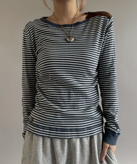 【USED】 Laure Ralph Lauren L/S Border Top / 260104-009