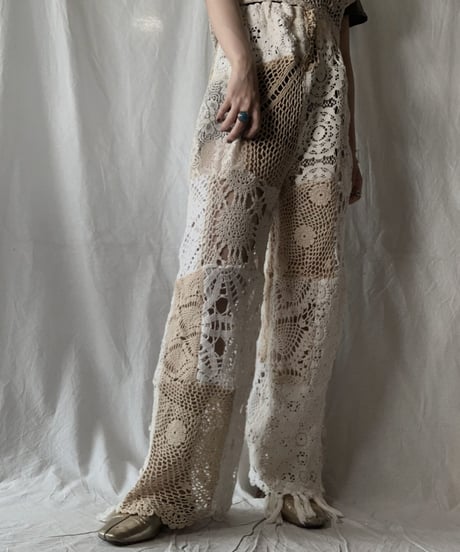 【RE;CIRCLE】 RE Crochet Patchwork Pants / 210630-005