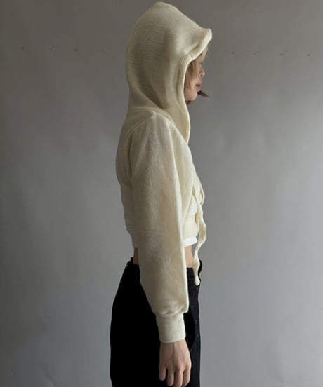 【RE;CIRCLE】 RE Hooded Acrylic Short Cardigan / 251016-006