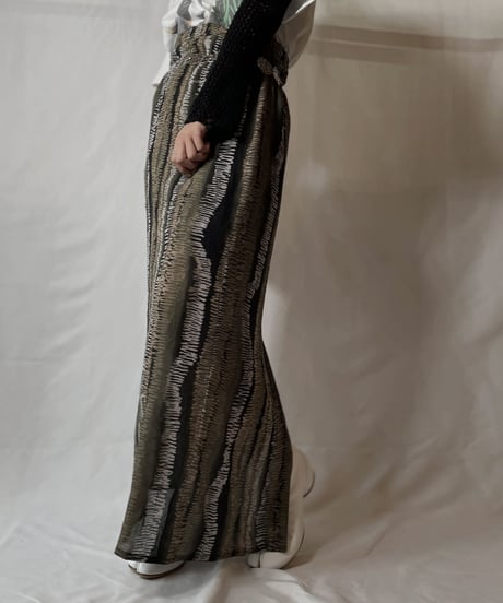 【USED】 Poly Long Skirt①/20210819-003