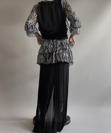 【USED】 Zebra Patterned Sheer Top/ 230902-023