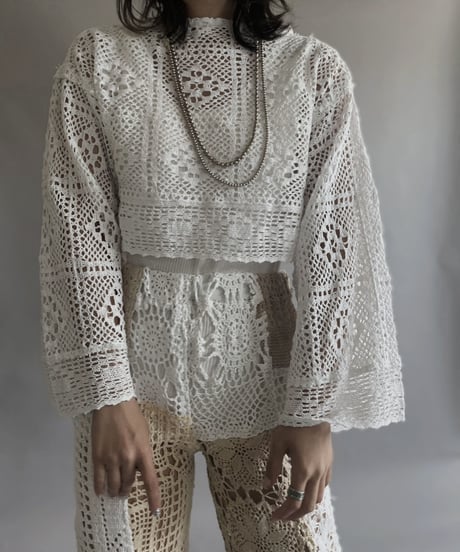 【RE;CIRCLE】 RE Crochet Lace Top / 230504-012