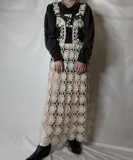 【RE;CIRCLE】 RE Granny Knit×Lace N/S One-piece①/210917-008