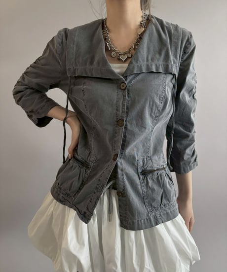 【USED】 Sailor Collar Design Zip-up Jacket / 260328-014