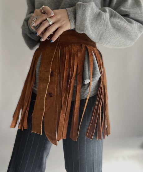 【USED】 Suede Fringe Skirt / 230128-008