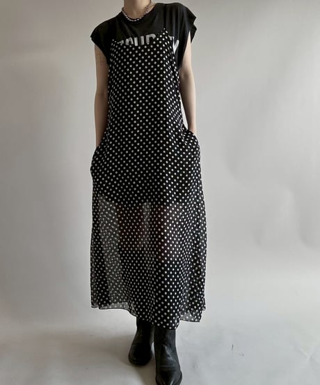 【USED】 Dot Pattern Camisole Long One-Piece  / 250628-008