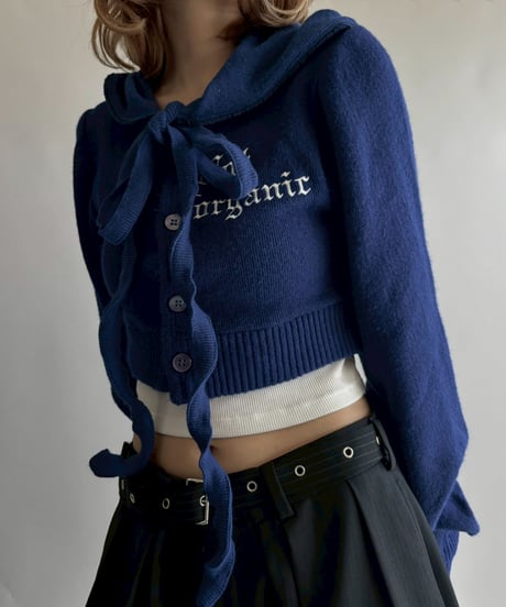 【RE;CIRCLE】 RE Hooded Acrylic Short Cardigan / 251016-004