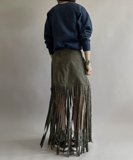 【RE;CIRCLE】 RE Trench Fringe Skirt KHAKI / 240407-031
