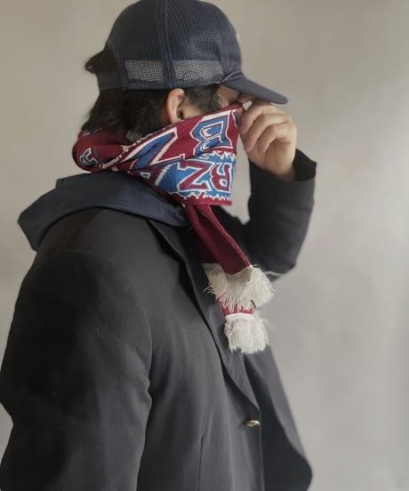 【USED】 Knit Soccer Muffler Red × Blue / 230206-023