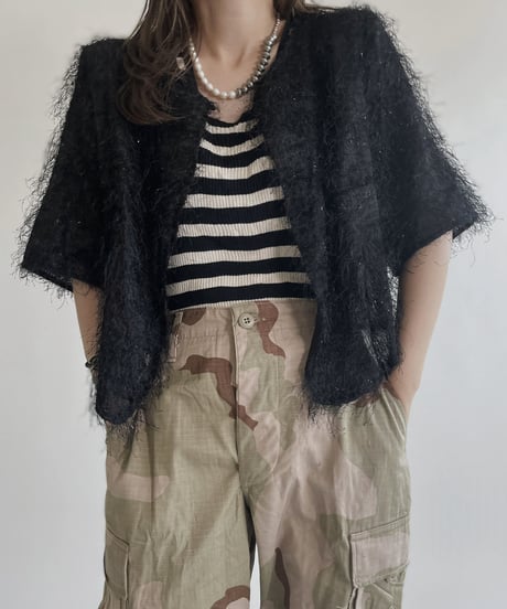 【USED】 Short Sleeves Shaggy Cardigan / 220430-002