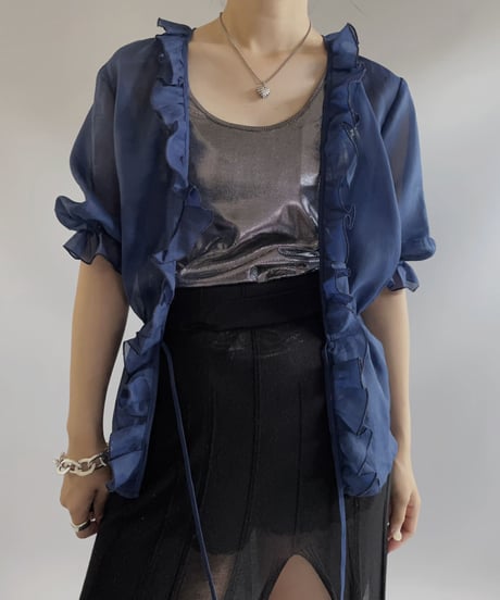 【USED】 Puff Sleeve L/S Sheer Shirt/230819-022