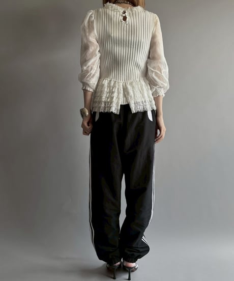 【USED】 Sheer frill knit top / 250913-008
