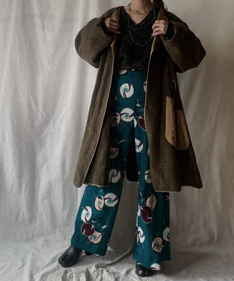 【USED】Patterned Poly Flared Pants/210203-011