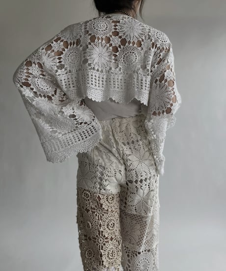 【RE;CIRCLE】 RE Crochet Lace Flare Sleeves Bolero / 220526-030