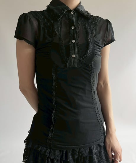 【USED】 Sheer Design Top / 250726-021