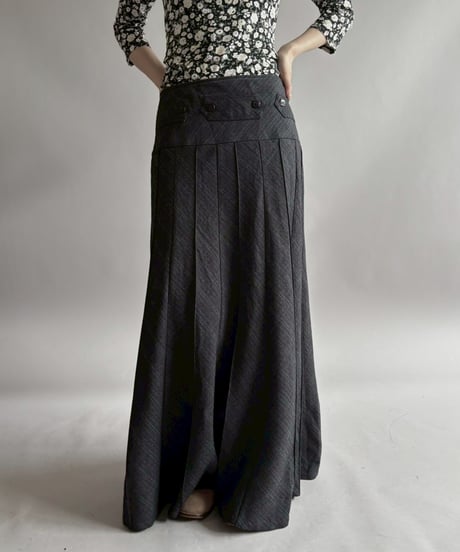 【USED】 Check Pattern Pleats Skirt /260425-019