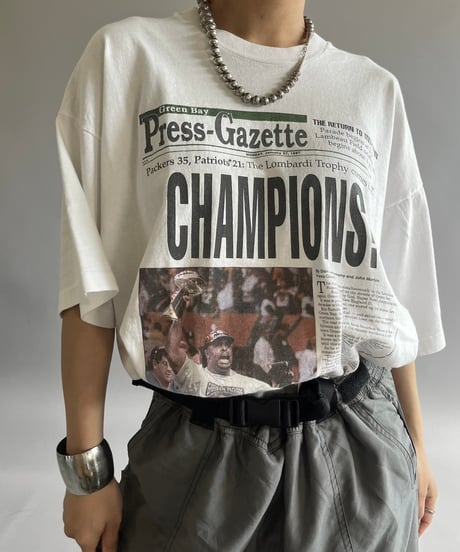 【USED】 Fruit of the Loom News Paper T-Shirt /240824-024