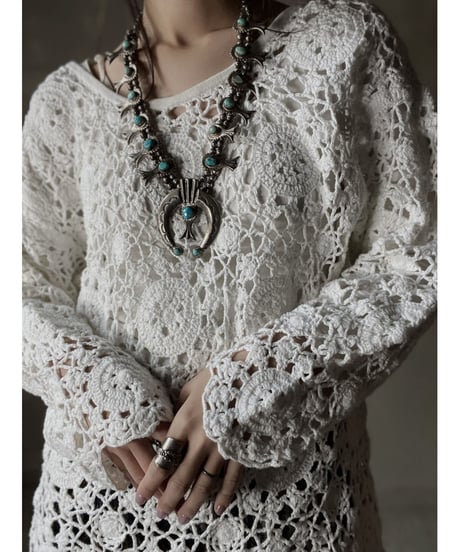 【USED】　Crochet Knit L/S Top/ 220220-022