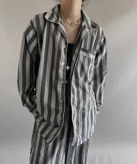 【USED】 Stripe Patterned Pajama Set Up  / 231021-027