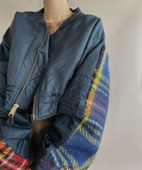 【RE;CIRCLE】 RE Short MA-1 Blanket Jacket Navy / 230112-021