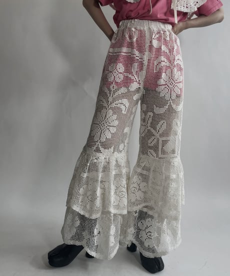 【RE;CIRCLE】 RE Crochet Tiered Pants / 220623-033