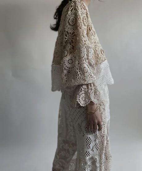 【RE;CIRCLE】 RE Crochet Lace Patchwork Tops / 220427-024